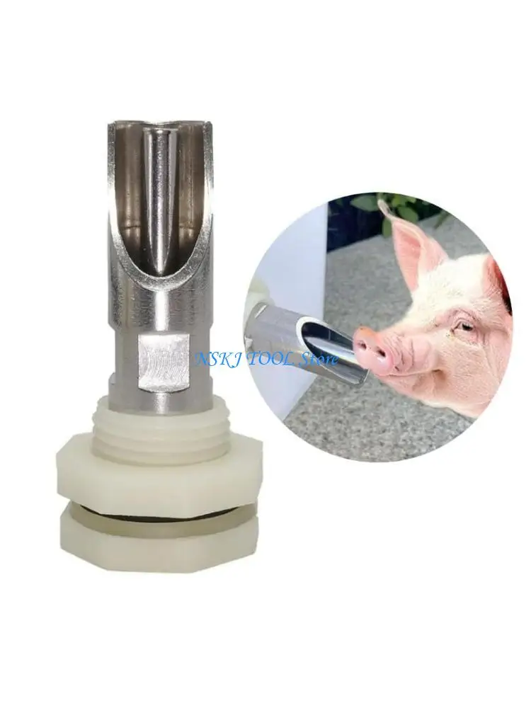 

L8RC Stainless Steel Efficient Pigs Watering Nipples Set for Barrels and Outdoor Farms