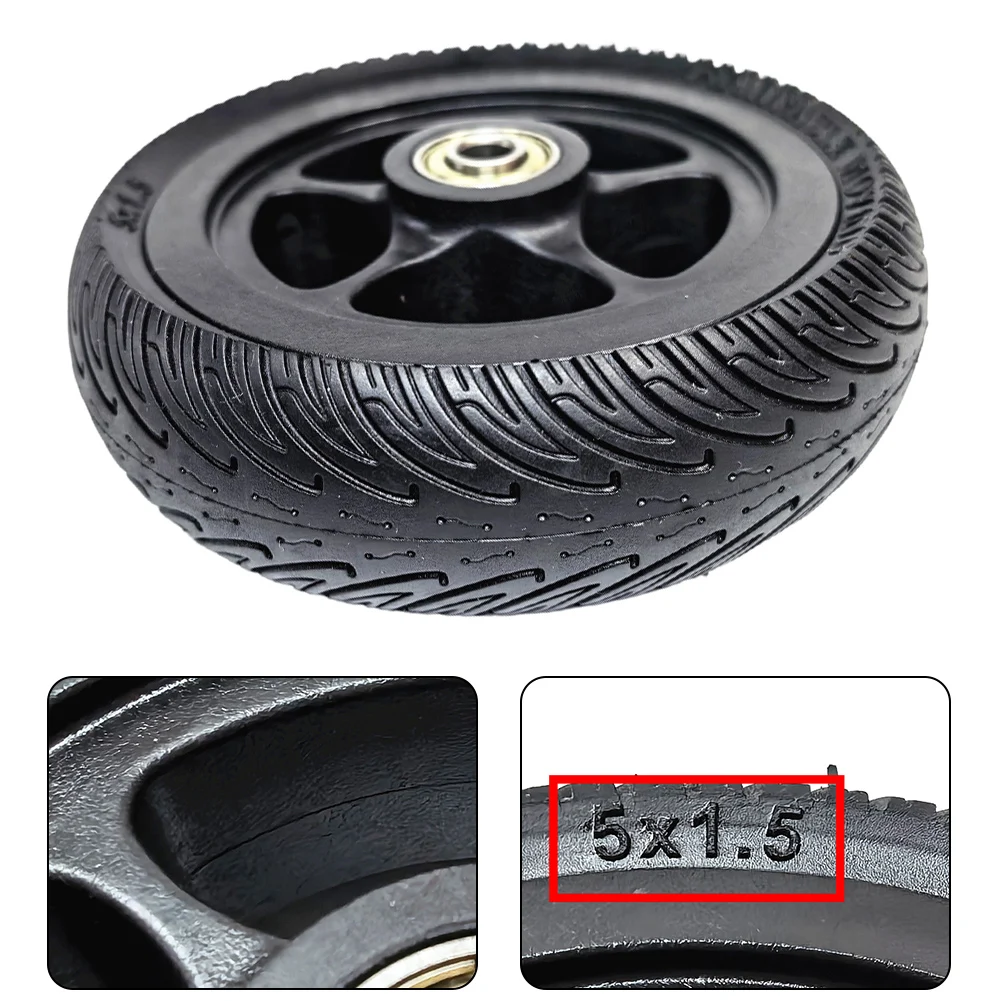 

5-дюймовое цельное колесо 5x1.5 с ободом и цельной шиной для электросамоката/тележки/коляски, запчасти и аксессуары