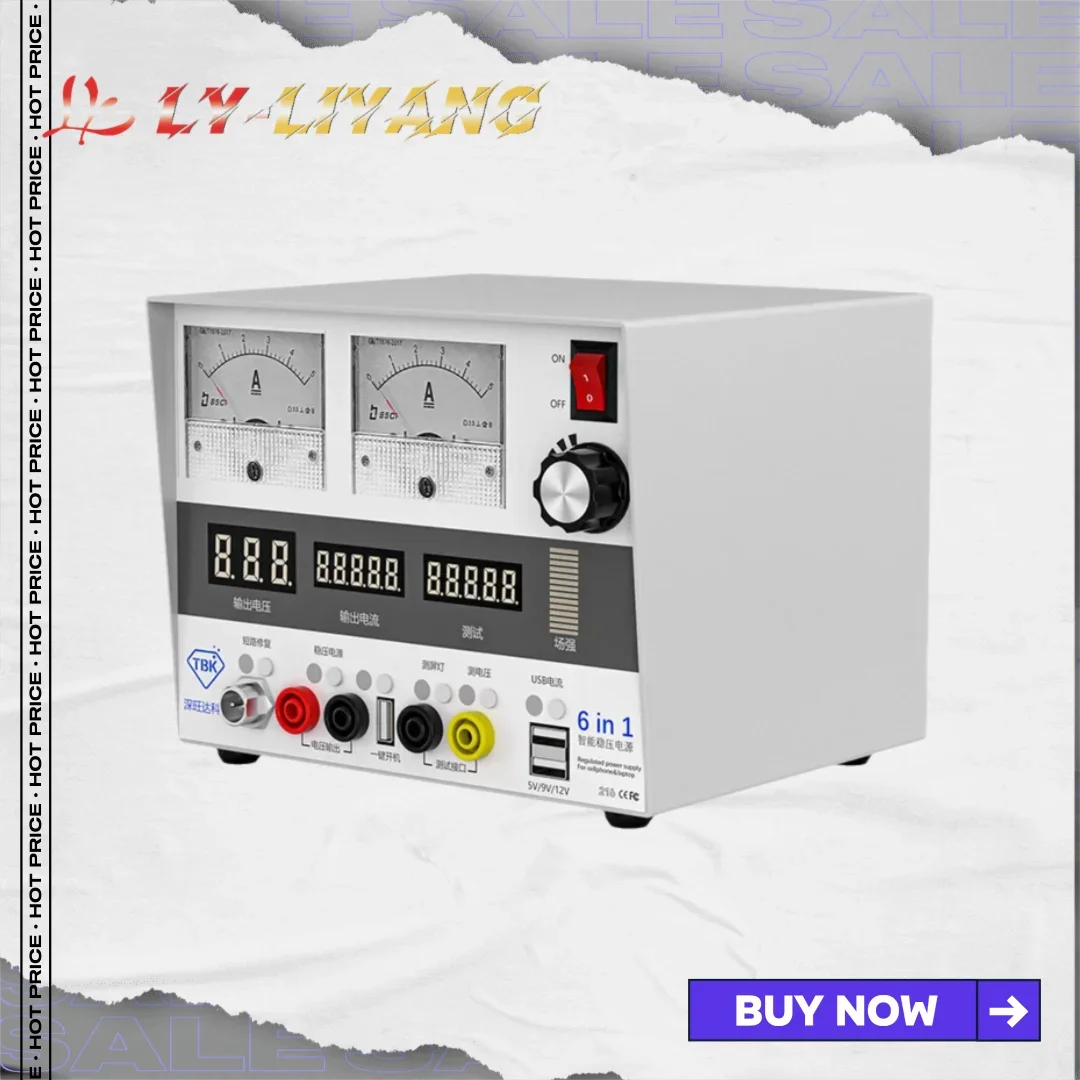 6-in-1 DC Voltage Regulated Power Supply with Short Circuit Repair Voltage Test One-Click Power-On Charging Detection RF Signal