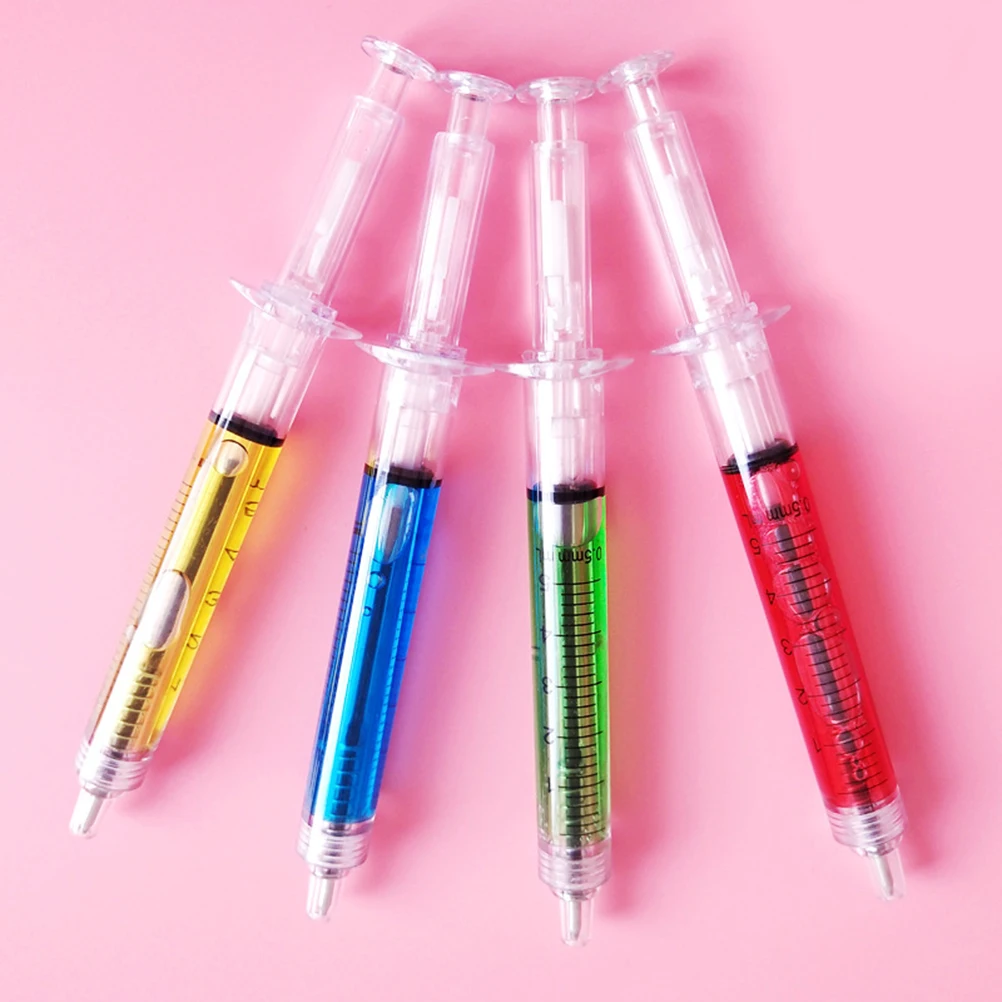 

12 шт. шариковые ручки с жидким наполнением Click Action, многоразовые пластиковые ручки для школы, офиса, рождественского подарка, игольная трубка, ручка, 4 цвета