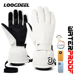 Guantes de esquí para hombre y mujer, resistentes al viento, resistentes al agua, con pantalla táctil, antideslizantes, para Snowboard, moto de nieve, ciclismo y esquí