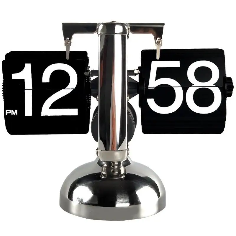 Trebuchet Machinery Retro Small Desktop Clock Flip-page Clock Electronic Calendar European Style Automatic Page Turning Clock