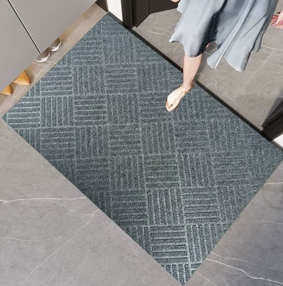 Thick Durable Absorbent Entrance Mat Modern Non-Slip Rubber Doormat with Twill Edge Design for Indoor Porch Patio