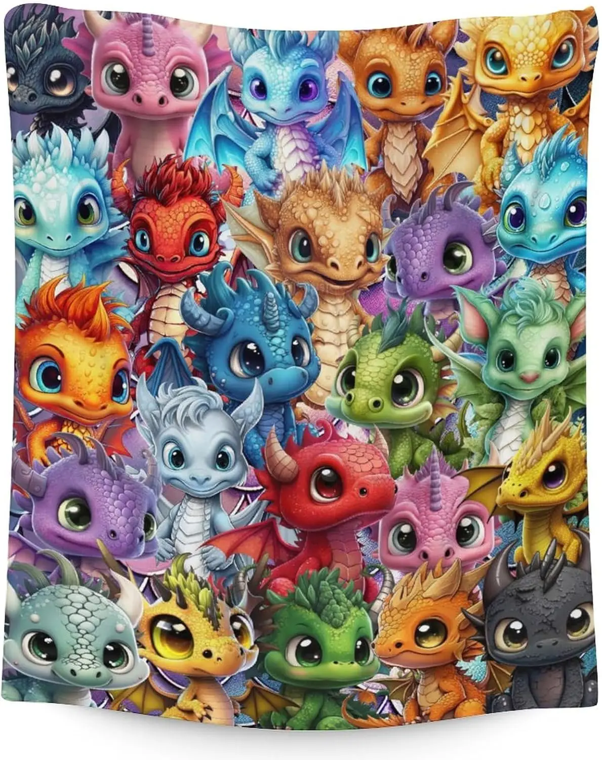 Dragon Blanket Gifts - 40x50 Inches Cute Throw Blanket for Kids, Boys & Girls - Colorful Soft Fuzzy Blankets for Couch, Sofa