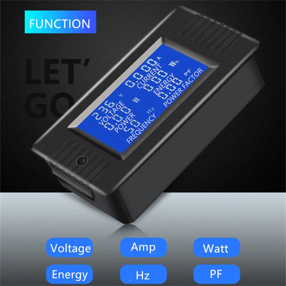 Digital DC 100A 10A 5A Voltage Current Tester Energy Consumption Frequency Resistance Electricity Voltage Meter PZEM-022