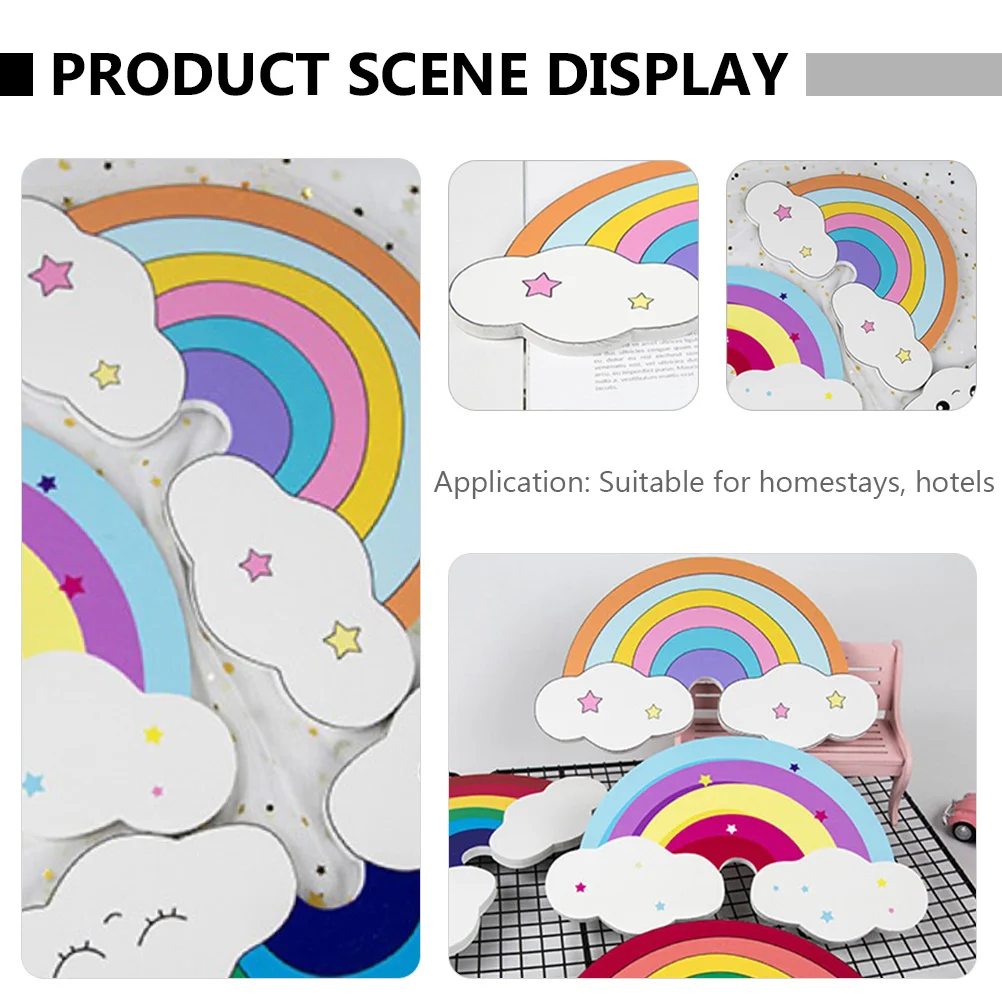 

Nordic Style Cartoon Rainbow Wall Hanging Decoration for Kids Room Nursery Wooden Photo Props Home Photography Ornament