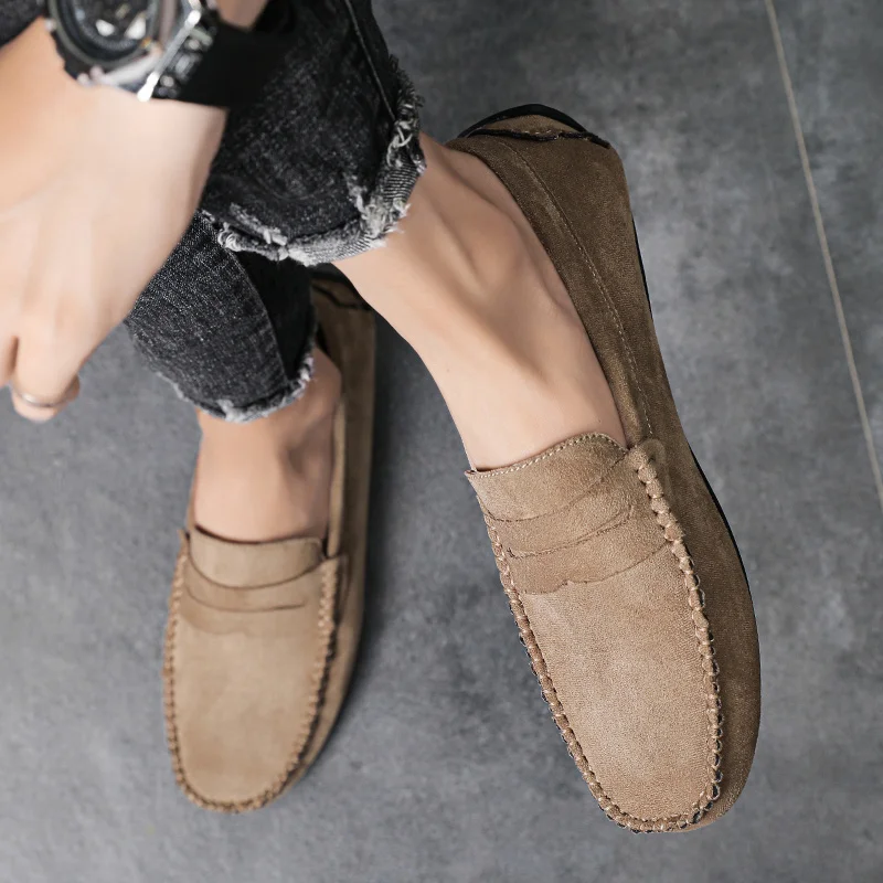 Trend Suede Men Casual Shoes Breathable Comfort Slip-on Mens Driving Shoes Fashion Men Lazy Shoes Luxury Brand Loafers Moccasins