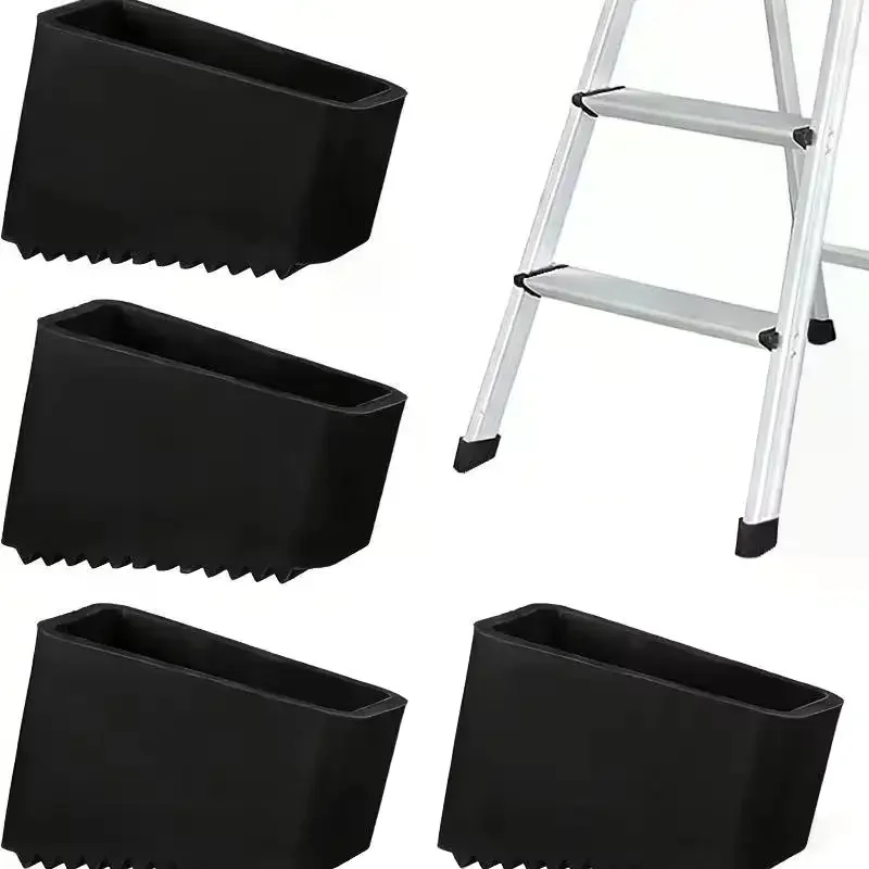 Ladder Anti-Slip Feet 4Pcs Heavy-Duty Replacement Textured Caps Long-Lasting Durable Pads for Warehouse Industrial Ladder Maint