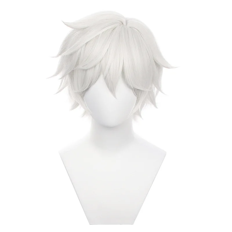 Anime Jigoku Raku Hell's Paradise Gabimaru Cosplay Wig White Short Heat Resistant Synthetic Wig + Free Wig Cap