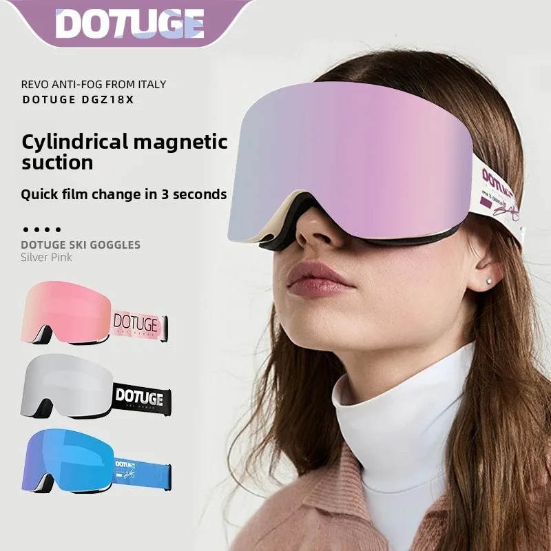 

​​DOTUGE Magnetic Ski Goggles Frameless Double Layer Anti Fog Sports Snow Goggles Winter Snowboarding Equipment In Stock​​