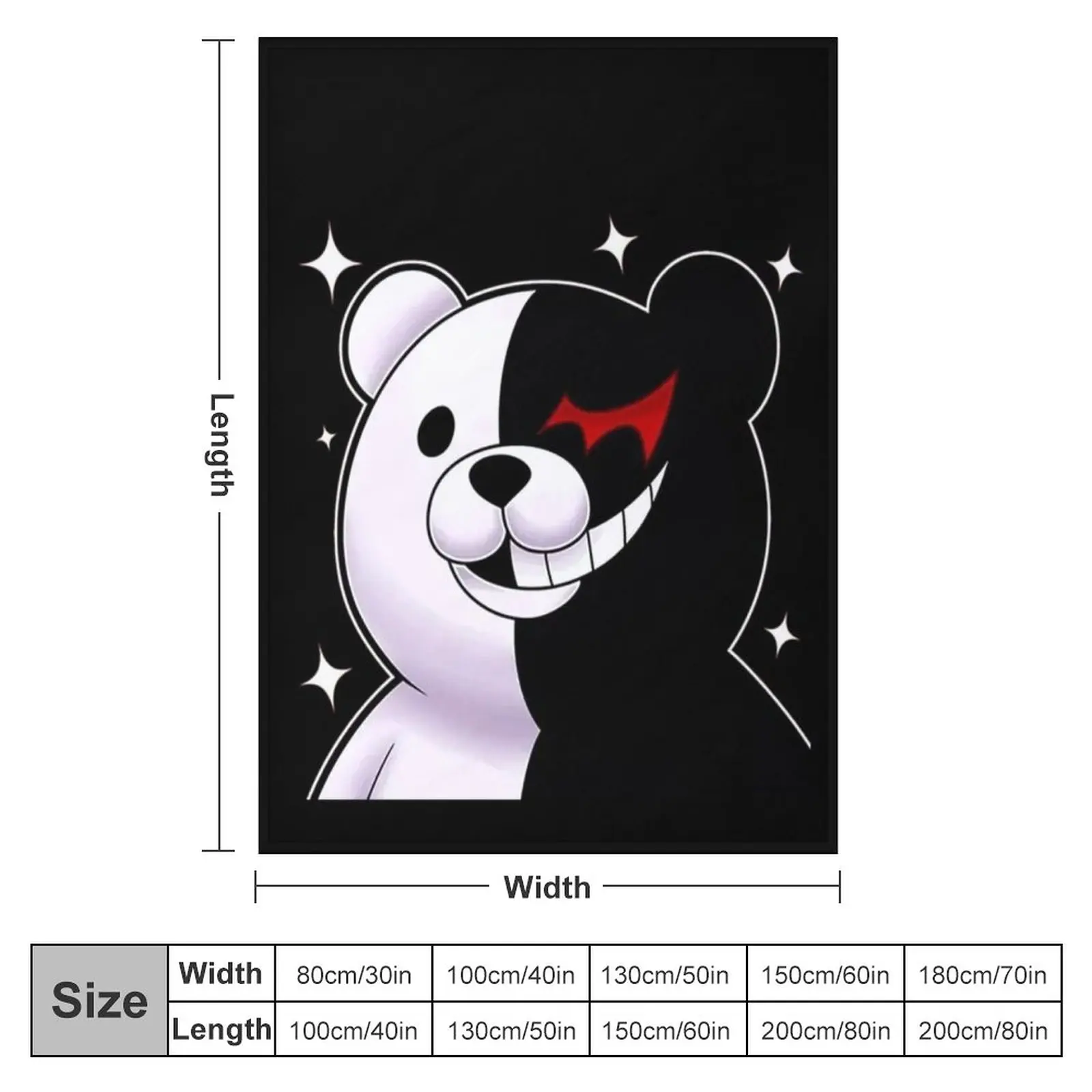 Monokuma and Monomi Sticker Throw Blanket Sofas Baby Blankets