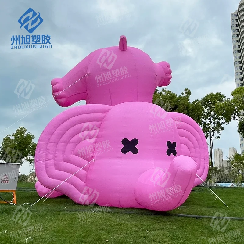 

Customize pink elephant cute cartoon doll park square festive decoration