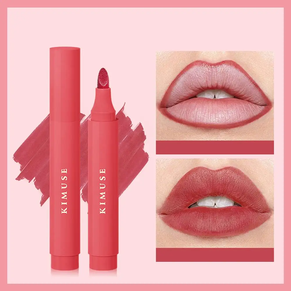 Lápiz labial mate de terciopelo resistente al agua, lápiz hidratante de larga duración, labios rojos, contorno Sexy, antiadherente, Cosméticos G0C1