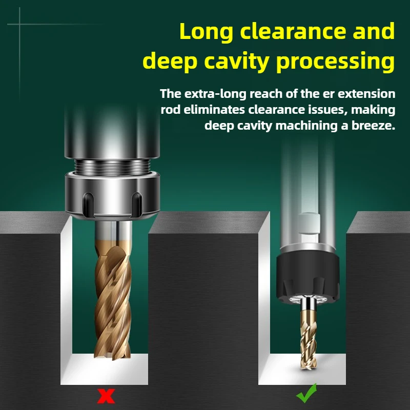 C10-ER8A C12-ER11 C16-ER16 C20-ER20 Extension Rod High Precision Motor Spindle Extension Rod Type M/A/UM Milling Cutter 100/150