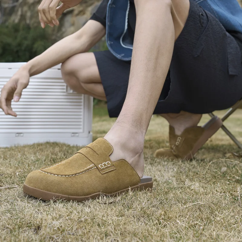 Fashion Mens Muller Shoes New Style Summer Drag Leisure Walk Male Half Slippers Outdoor Lazy Flats Business Casual_vogvips.com