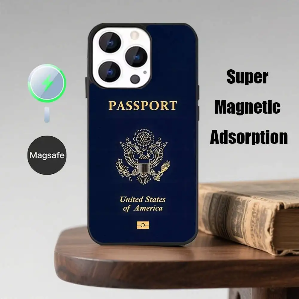 حافظة هاتف جواز السفر الأرجنتيني المغربي لهواتف iPhone 16,15,14,13,12,11,Pro,Max,Plus,Mini,Magsafe,حافظة شحن لاسلكية مغناطيسية