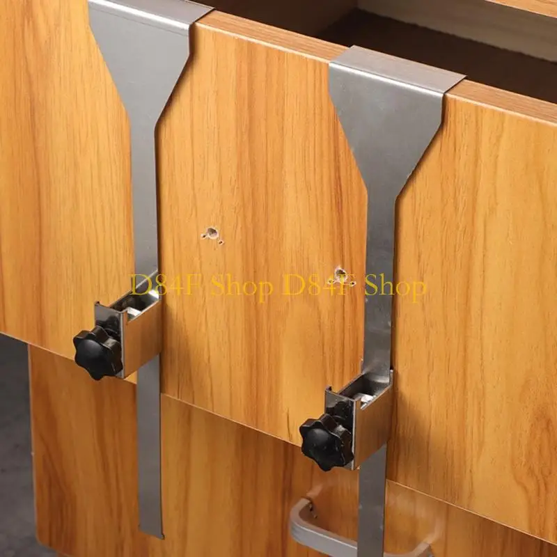 

D84F DrillFree Drawer Front Stabilizers Durability Steel Brackets Adjustable Height