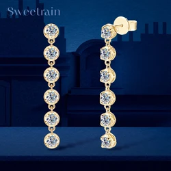Full 3mm Moissanite Drop Earrings For Women GRA Certified Lab Diamond Solid s925 Silver Plated 18k Dainty Wedding Earring Gift