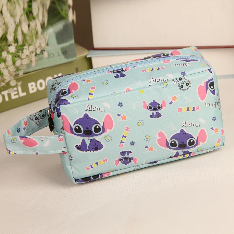 Disney Cartoon Cosmetic Bag Mickey Mouse Donald Duck StellaLou Large Capacity Waterproof Storage Bag for Women Cotton Coin Purse