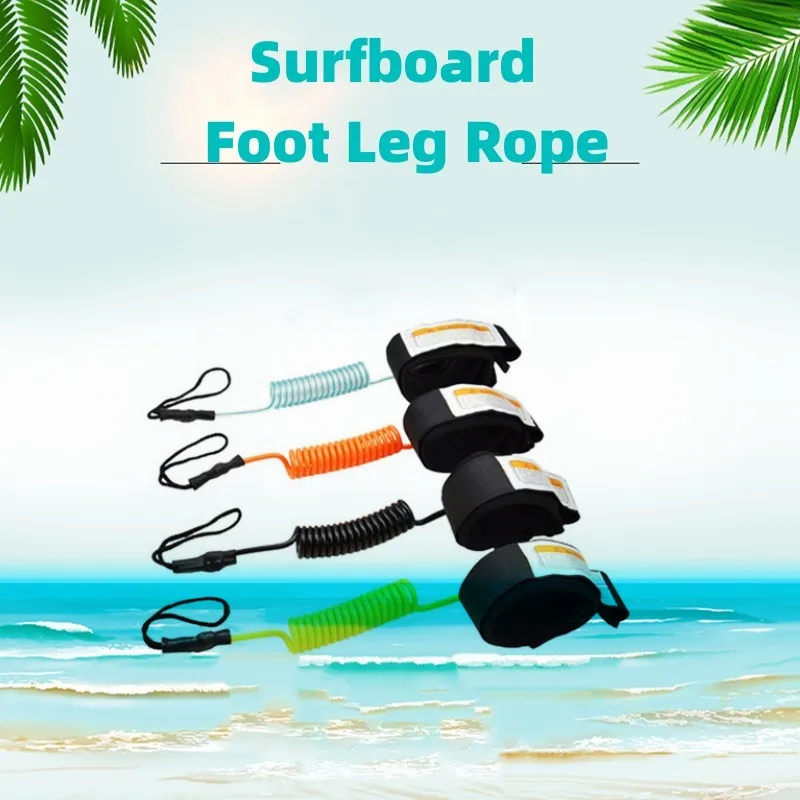 Coiled Surf Leash Safety Surf Sup Coiled Premium Surf Surfboard Paddle Board Wrist Ankle Leash for Sea Surfing Leg Rope