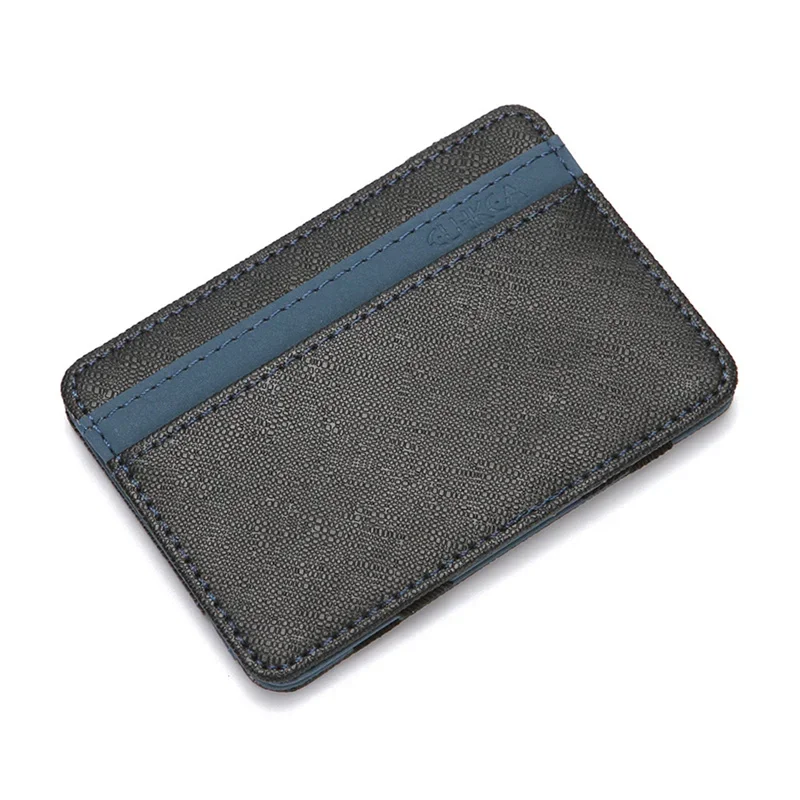 Women Men Magic Wallets Mini Ultra Thin PU Leather Small Coin Purses Short Business Credit Card Holder Clutch Bag Case Pouch