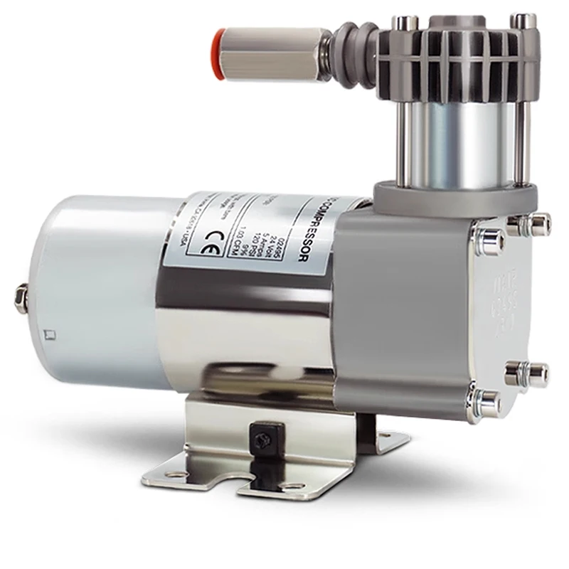 

12 В/24 В мини-безмасляный воздушный компрессор с воздушной подвеской, сиденье, разбрызгиватель воды, санитарный автомобильный клапан, мотоцикл