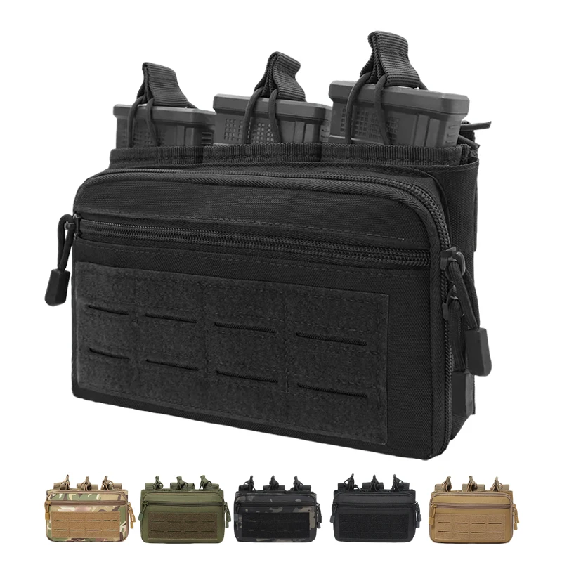 Molle Magazine Pouch Triple Mag Bag Rifle Mag Admin Pouch EDC Bag Universal Cartridge Holder Hunting Bag for M4 M14 M16 AK AR
