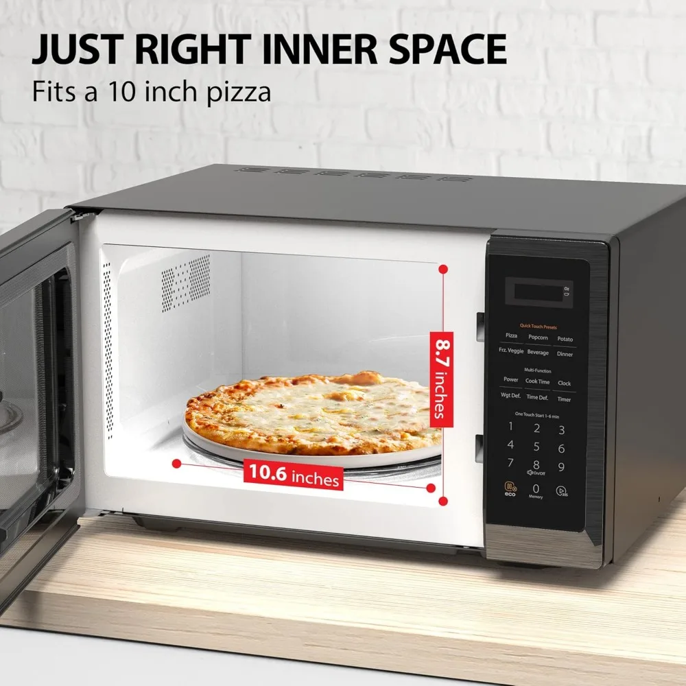 Oven Microwave, 0.9 Cu Ft Oven dengan 6 menu otomatis, fungsi bisu & ECO dan 10.6 dalam meja putar yang dapat dilepas, Oven Microwave Desktop