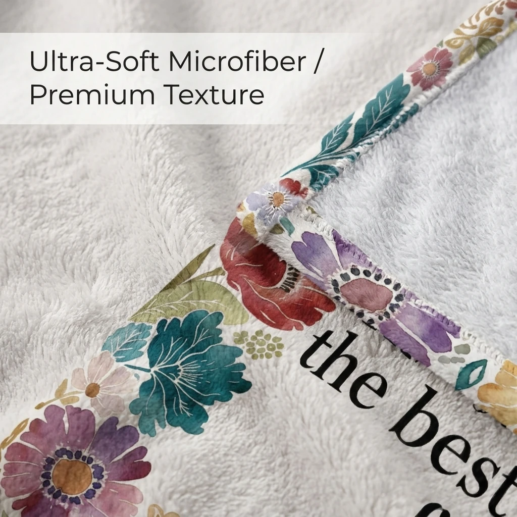 Vibrant Bohemian Floral Frame Flannel Throw Blanket, Ultra Soft All-Season Blanket for Gifting & Home Decor