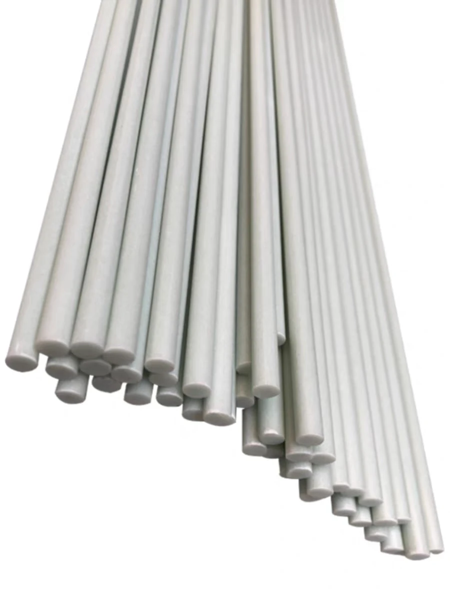 10PCS White Glass Fiber Rod Diameter 0.8mm~ 13mm Insulation and High Temperature Resistance Solid Fiberglass Bar Length 500mm