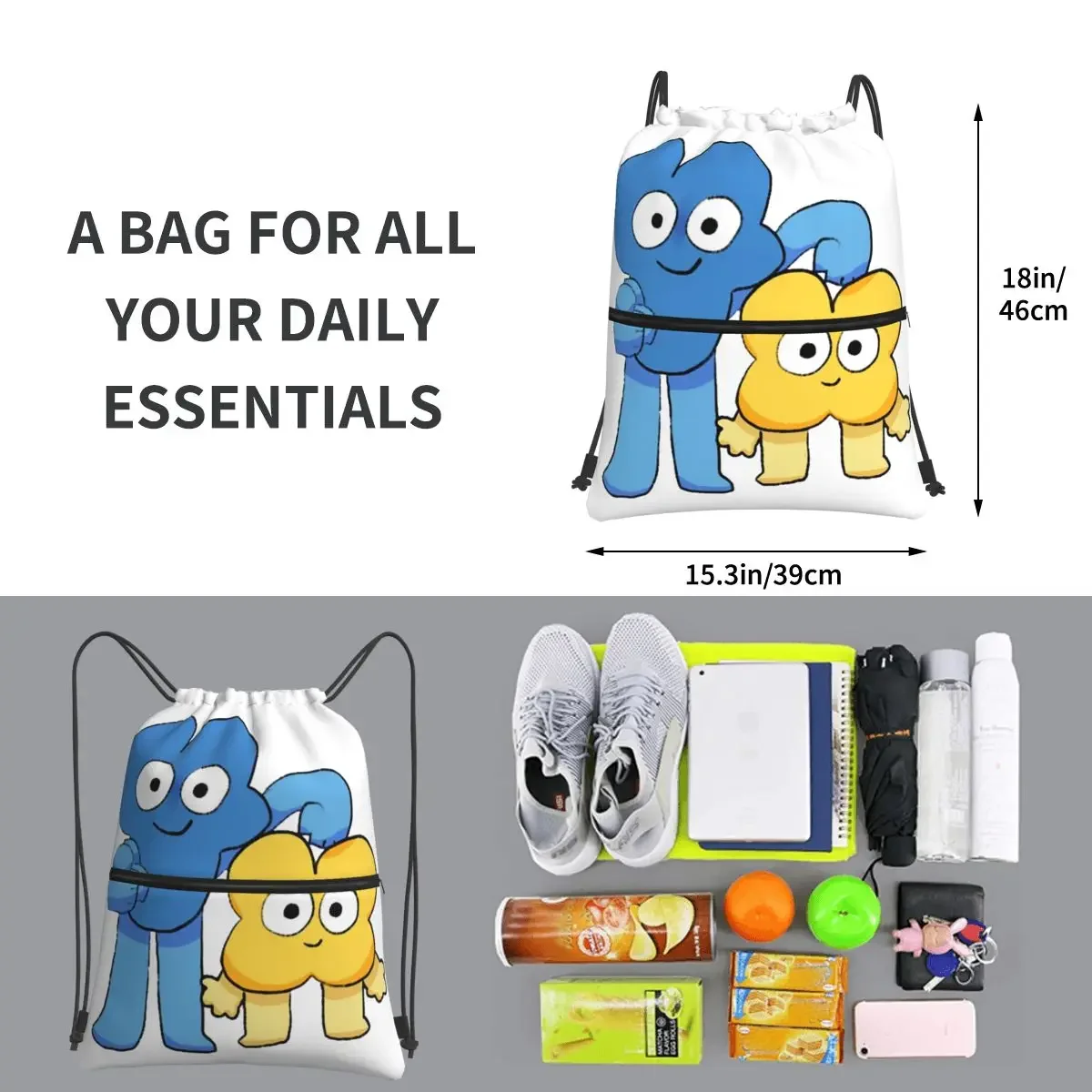 Vier und x bfdi tragbare Rucksäcke Kordel zug Tasche Multifunktions-Kordel zug Bündel Tasche Kleinigkeiten Taschen für Schüler