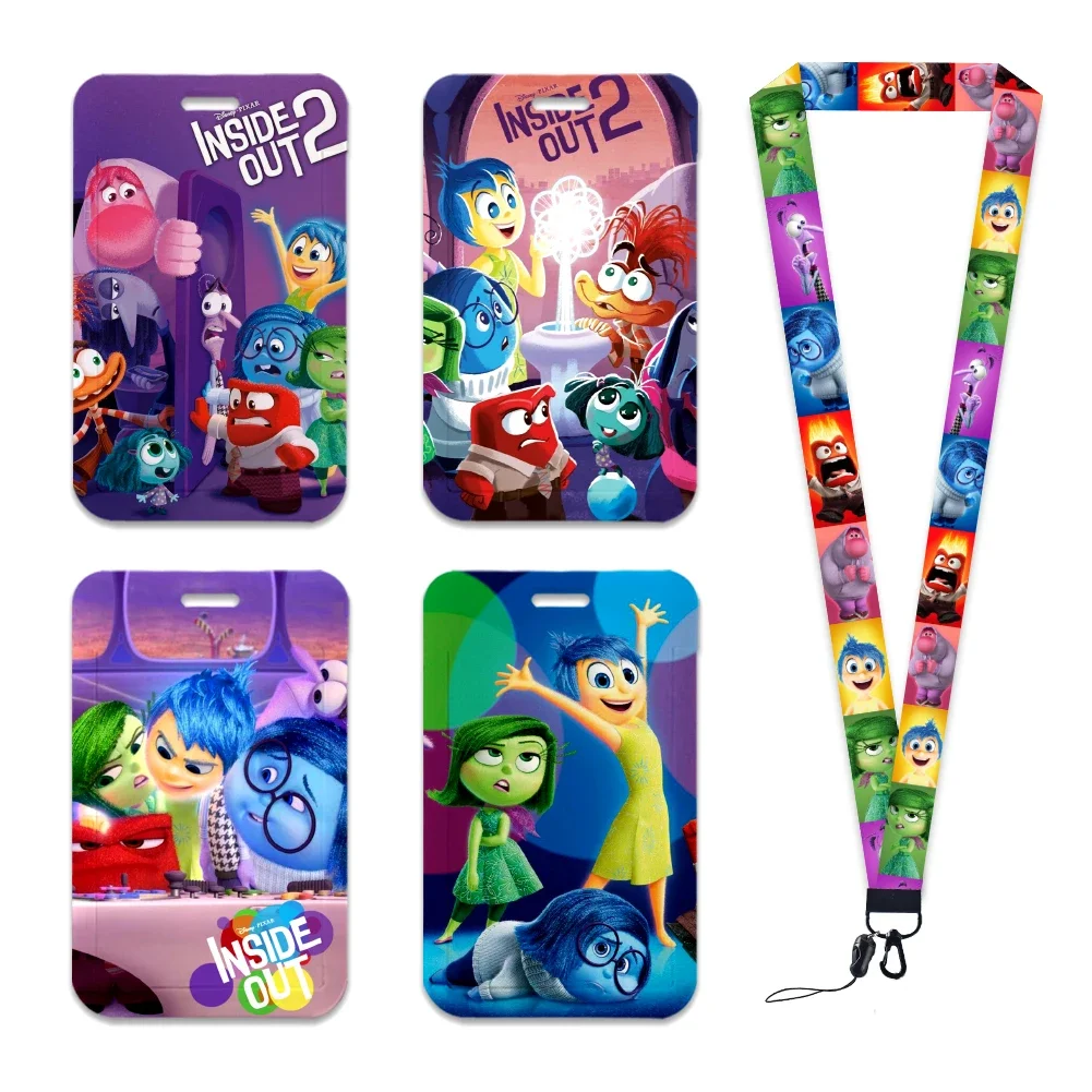 Disney Inside Out Neck Strap Polyester Stationery ID Card Holder Lanyard Keychain ID Gift Badge Holder