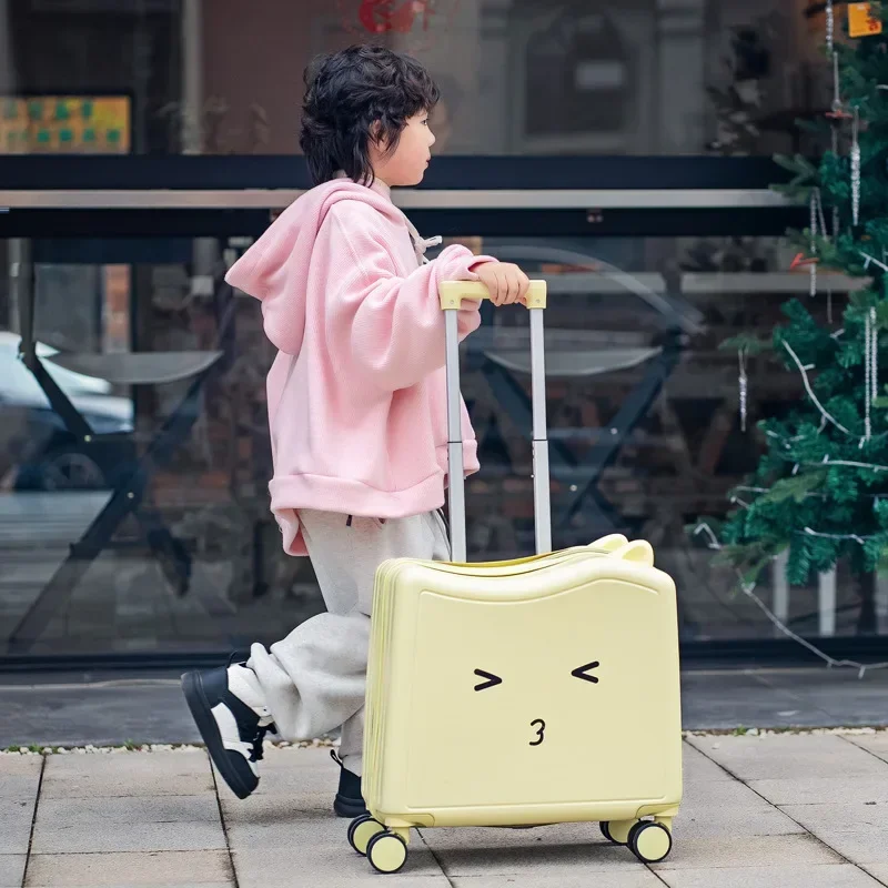 

2024 new 18-inch children's suitcase women can sit and ride, light trolley case mini travel boarding case men