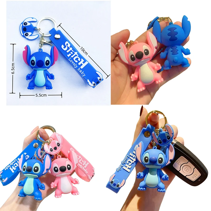 Stitch portachiavi Lilo Stitch Cartoon portachiavi accessori per zaino Action Figure pendenti portachiavi per auto pendenti giocattolo per bambini