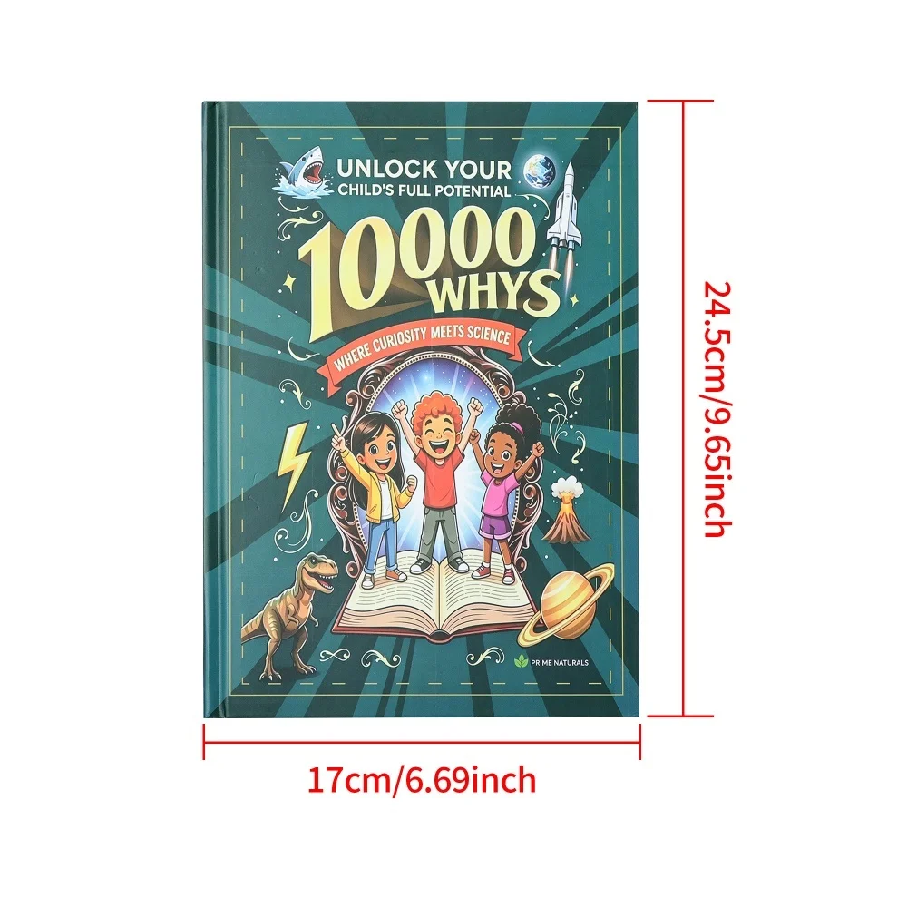 Hardcover-Wissenschaftsbilderbuch mit 10.000 Warum-Fragen, verbindet Neugier mit Wissenschaft, geht auf Dinosaurier, Weltraum, Meeresbewohner und mehr ein. – Detail 8