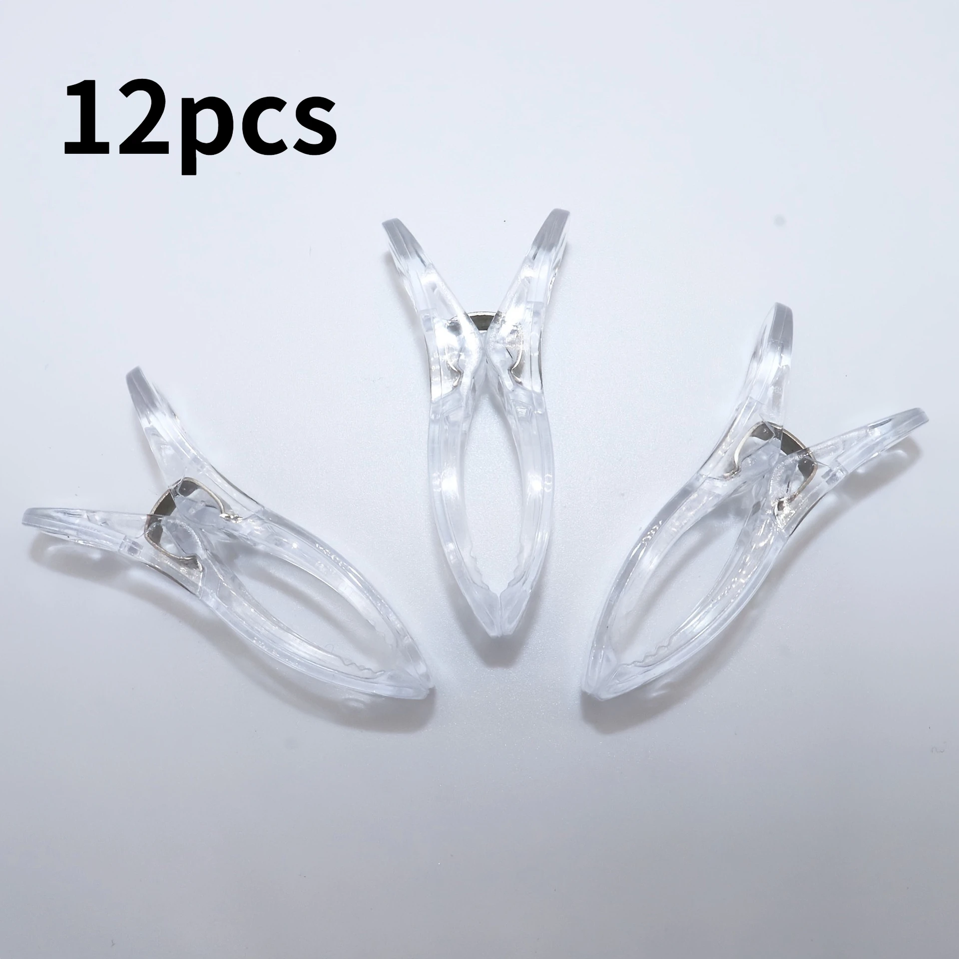 12 transparent spring clips, suitable for balloon arch decorations and clothes hangers