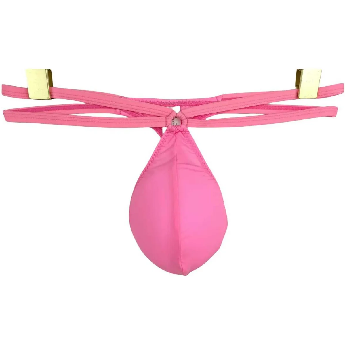 Men's Ice Silk G-String Thong Low Waist Thin Cross Strap U-Pouch Elastic Breathable Underwear