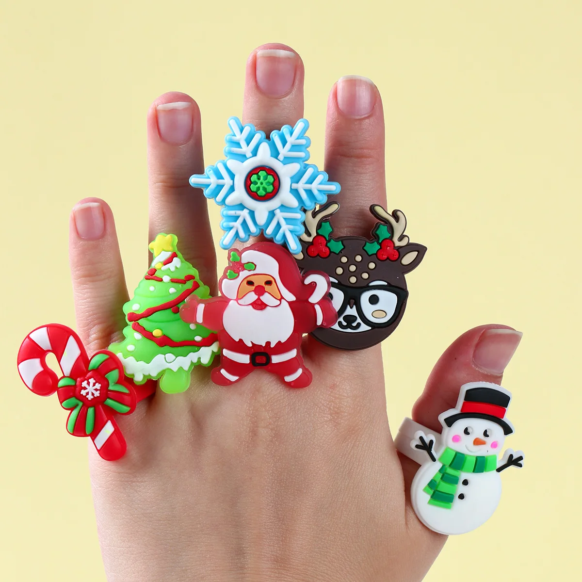 Christmas PVC Ring Merry Christmas Decorations for Home 2024 Santa Claus Ring Xmas Ornament Navidad Natal New Year Gifts 2025