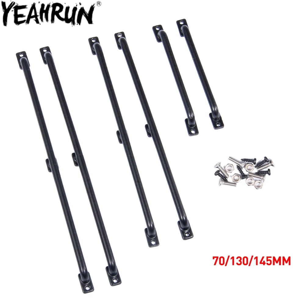 

YEAHRUN 1Pair Metal Armrest Railing Door Handle 70/130/145mm for 1/10 SCX10 TRX4 TRX6 Tamiya RC-4WD RC Car Decoration Parts