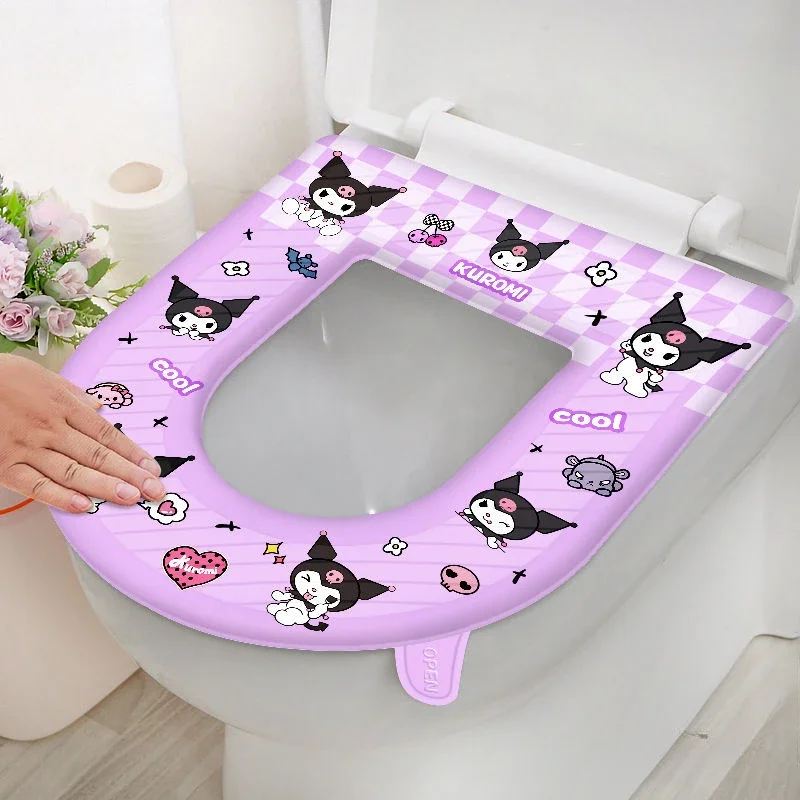 Sanrio Toilet Seat Culomi Cartoon Waterproof No-Clean Seat Cushion Paste Four Seasons U-Shaped Bathroom Toilet Seat Trap