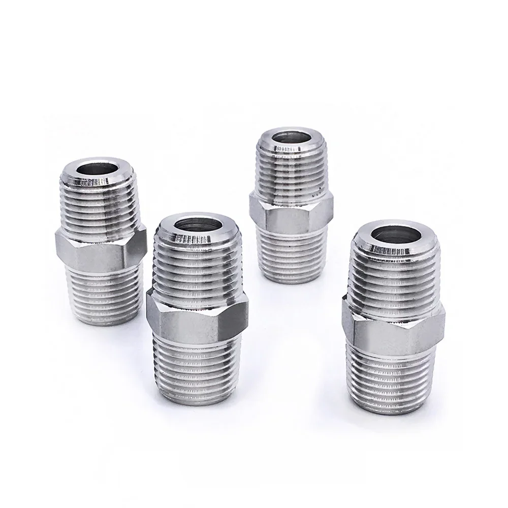 M8 10 12 14 16 18 20 22-30 Metrik Male Equal / Reducer Hex Nipple Pipe Fitting Connector Coupler 304 Stainless Steel Air Gas