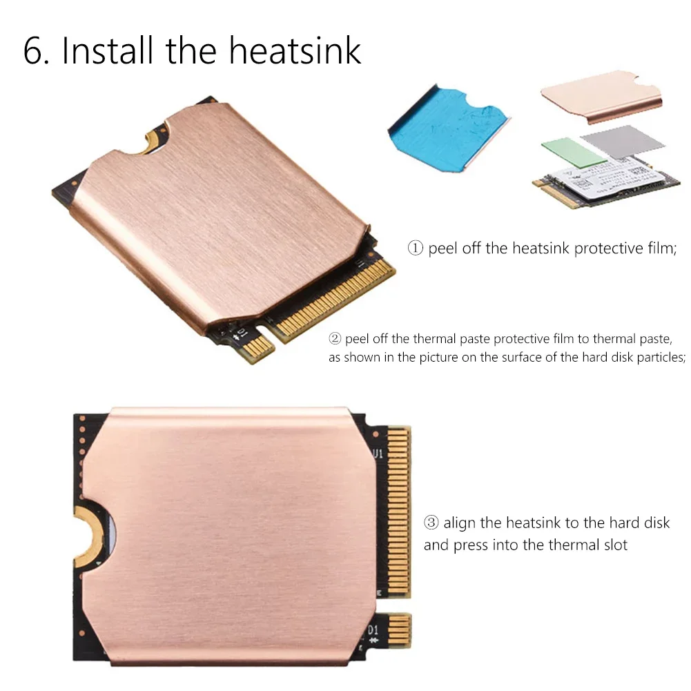 FinalCool TN30 For Steam Deck Copper Heat Sink Cooling Thermal Pad for Steam Deck Console M.2 2230 SSD Heatsink Game Accessories