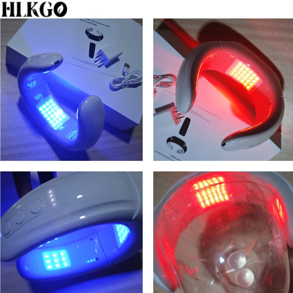 Medical Grade Red Light Therapy Device, 650nm & 470nm Blue Light with Heat for Neck Pain Relief and Blood Circulation Support