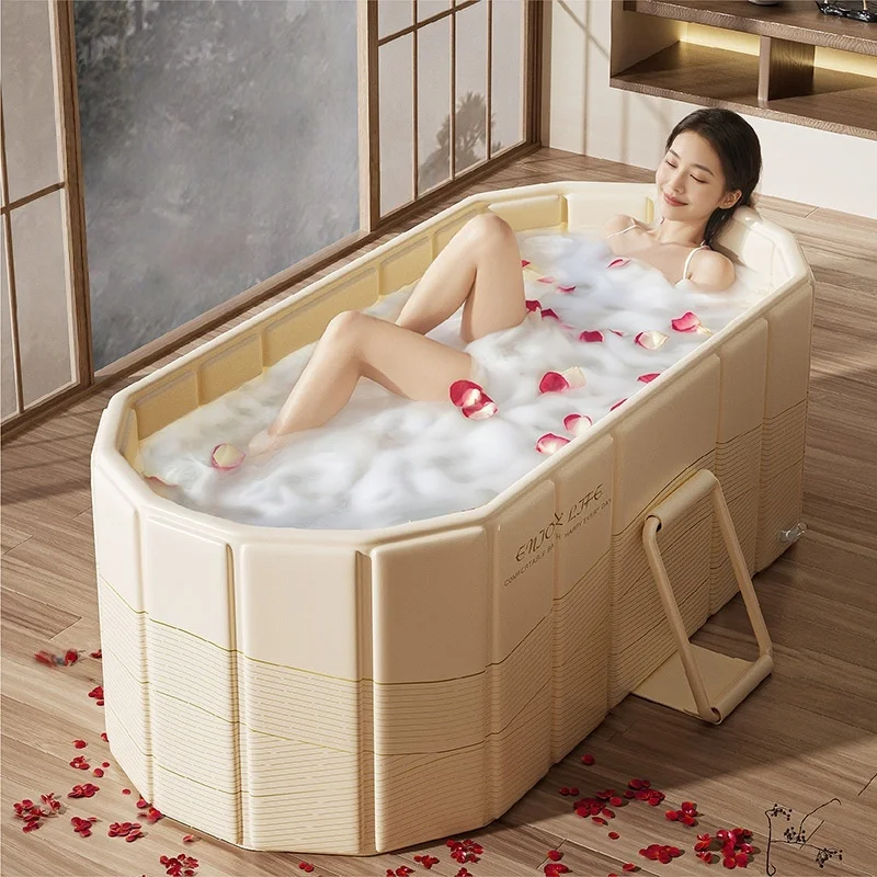 1.5m Foldable Bathtub Portable Bath Tub Travel Bathtub No-installation Bath Tub Sauna Outdoor Camping Double Bath Tub