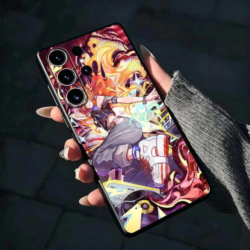 Genshin Impact Mavuika Phone Case For Samsung Galaxy S26 S25 S24 S23 S22 S21 S20 Plus Ultra Fold A Soft Black