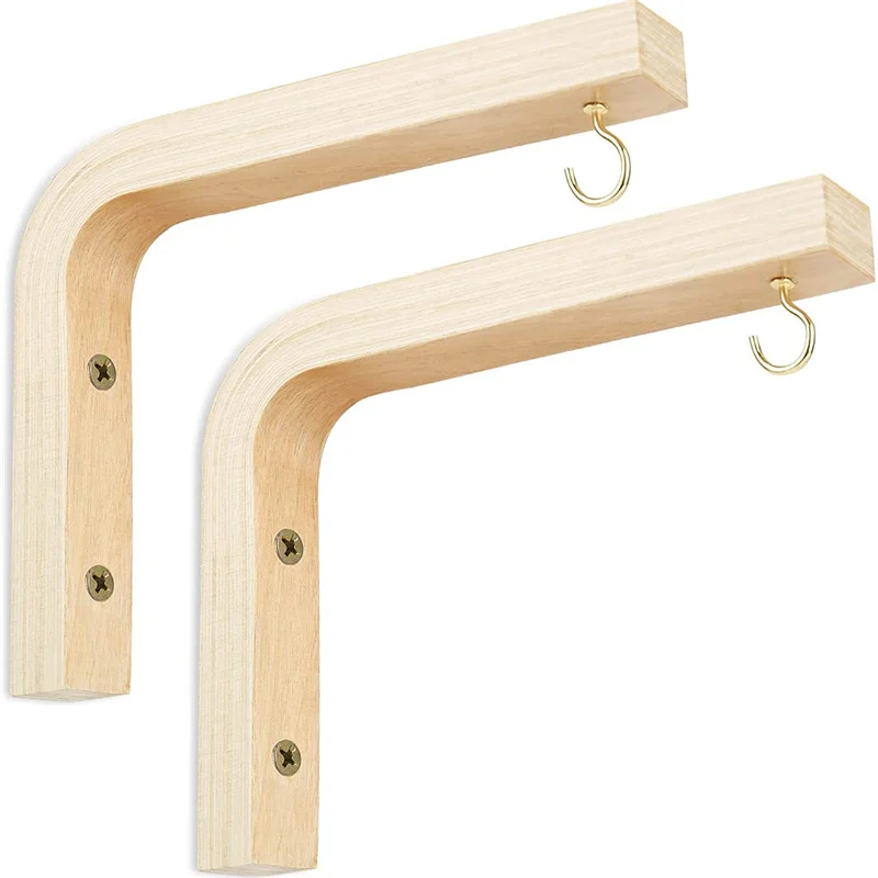 Nordic Natural Wood Wall Plant Hangers Hanging Flower Pot Hook Nordic Flower Bracket for Lanterns Wind Chimes