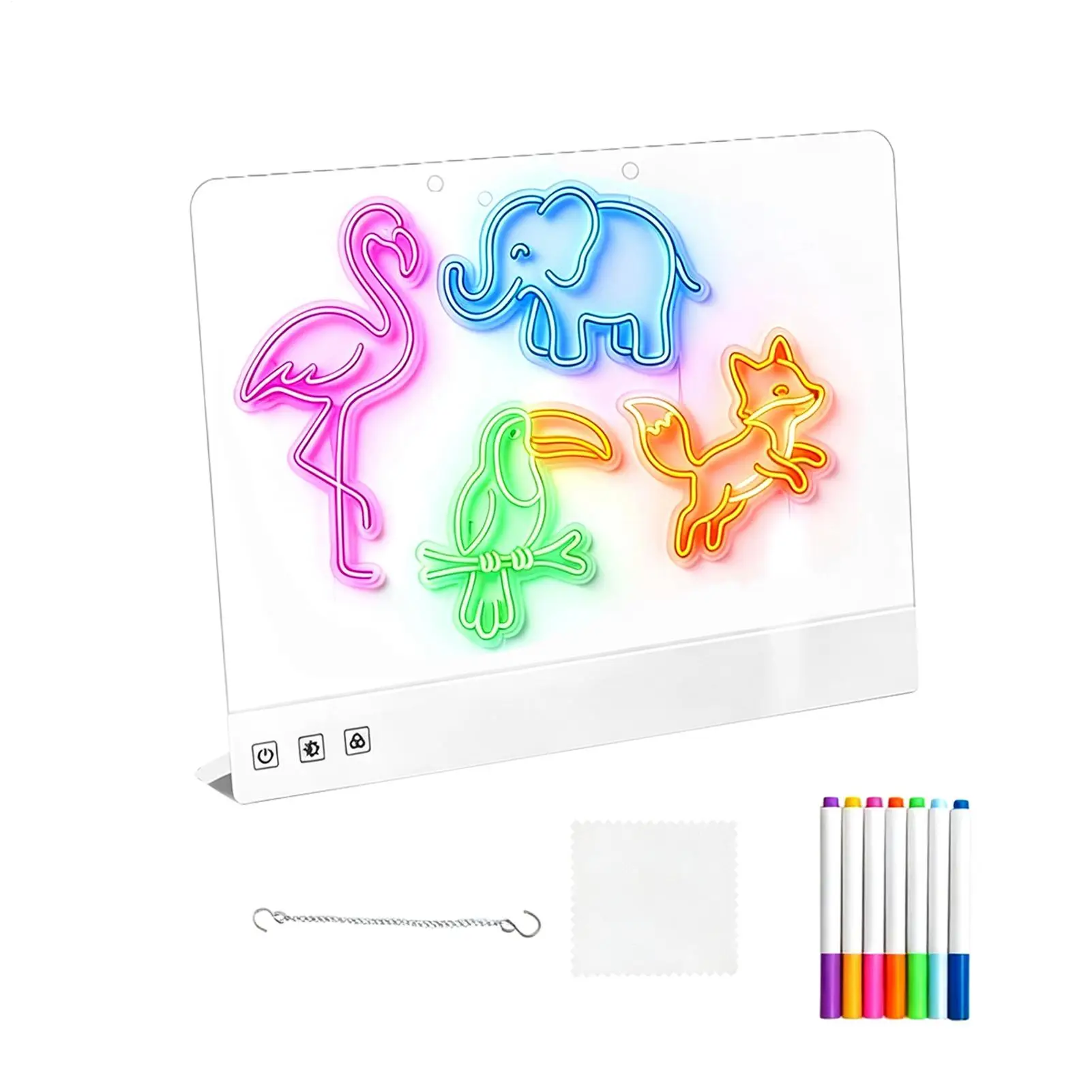 ledノートボード-充電式-ドライイレース落書きタブレット-マーカー付き-子供用-女の子-男の子-学校-教室-家庭-旅行-車用-ledボード