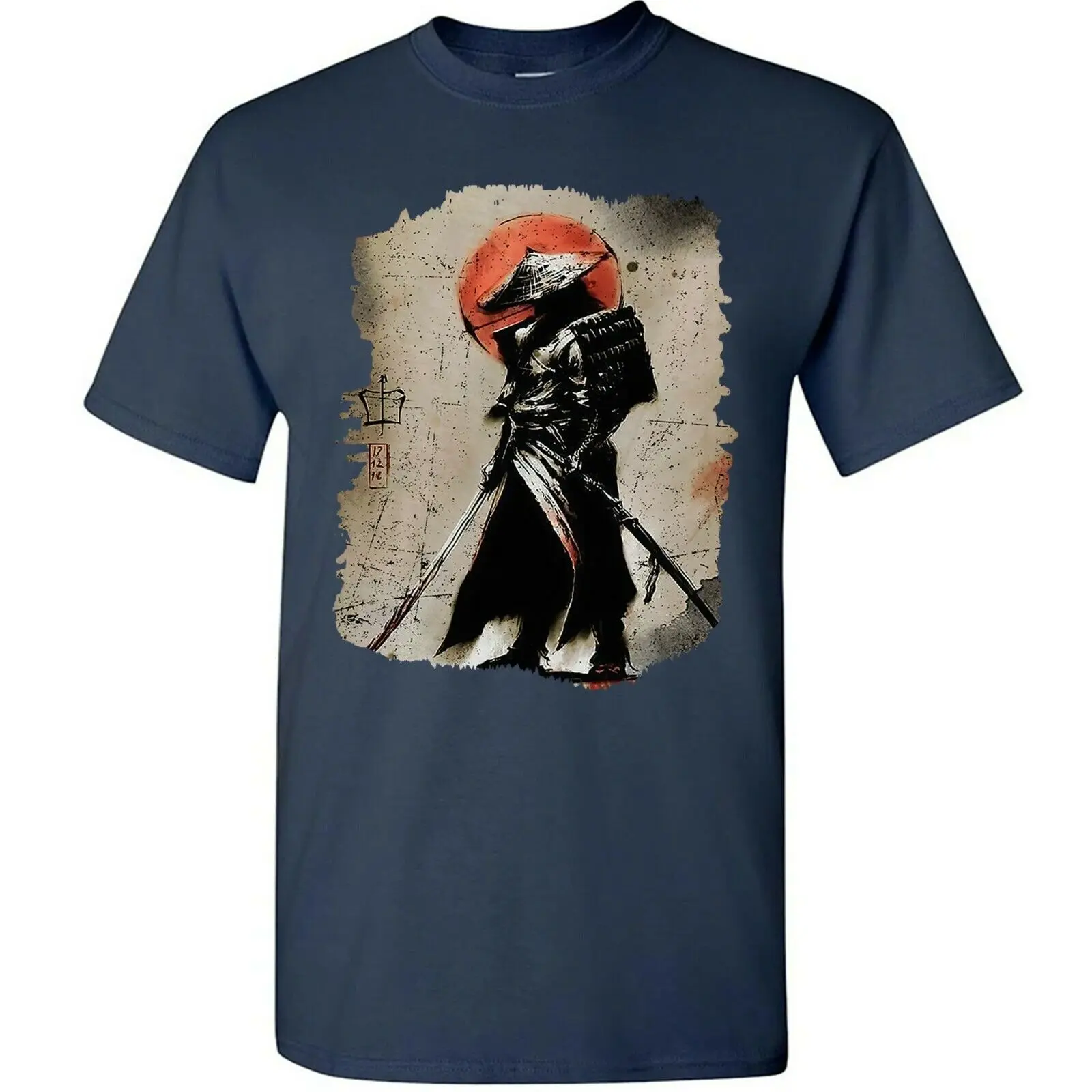 Vintage Samurai Japanese Ronin T-Shirt 100% Cotton O-Neck Summer Short Sleeve Casual Mens T-shirt Size S-3XL