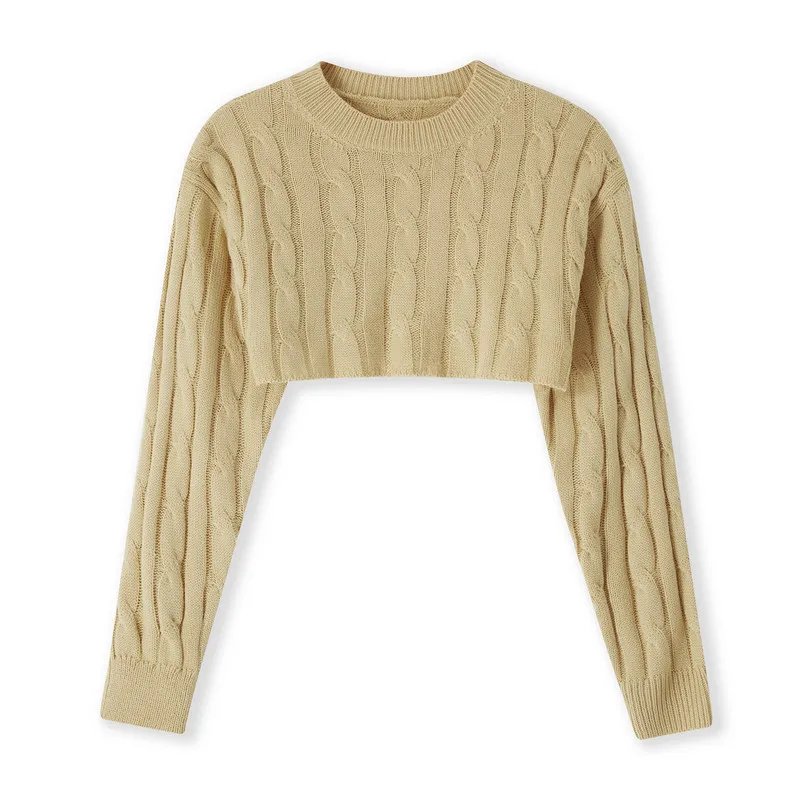 مثير فضفاض ort سترة Personali الشارع Sle جولة Ne Long Sve محبوك أعلى للشابات الخريف الشتاء Faion