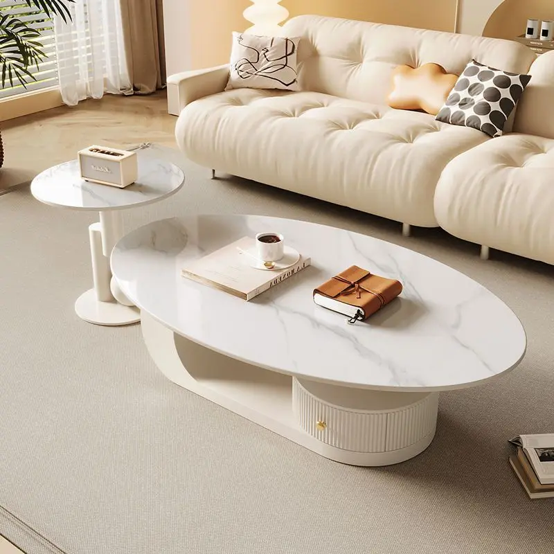 Slate Coffee Table Living Room Light Luxury Modern Simple Small Apartment Home Tea Table Side Table Combination